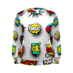 Set Colorful Comic Speech Bubbles Women s Sweatshirt