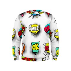 Set Colorful Comic Speech Bubbles Kids  Sweatshirt