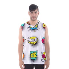 Set Colorful Comic Speech Bubbles Men s Basketball Tank Top by Hannah976