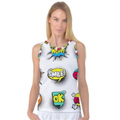 Set Colorful Comic Speech Bubbles Women s Basketball Tank Top