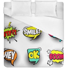 Set Colorful Comic Speech Bubbles Duvet Cover (King Size)