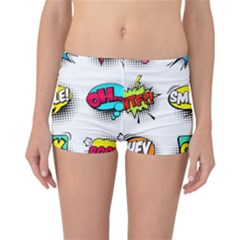 Set Colorful Comic Speech Bubbles Reversible Boyleg Bikini Bottoms