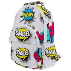 Set Colorful Comic Speech Bubbles Rounded Multi Pocket Backpack