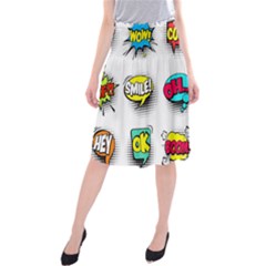 Set Colorful Comic Speech Bubbles Midi Beach Skirt