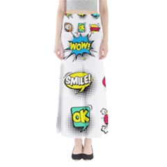 Set Colorful Comic Speech Bubbles Full Length Maxi Skirt