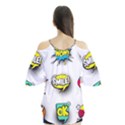 Set Colorful Comic Speech Bubbles Flutter Sleeve T-Shirt  View2