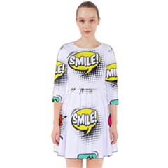 Set Colorful Comic Speech Bubbles Smock Dress by Hannah976