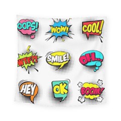 Set Colorful Comic Speech Bubbles Square Tapestry (small) by Hannah976