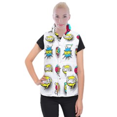 Set Colorful Comic Speech Bubbles Women s Button Up Vest