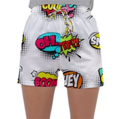 Set Colorful Comic Speech Bubbles Sleepwear Shorts