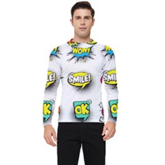 Set Colorful Comic Speech Bubbles Men s Long Sleeve Rash Guard by Hannah976