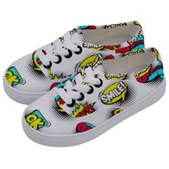 Set Colorful Comic Speech Bubbles Kids  Classic Low Top Sneakers