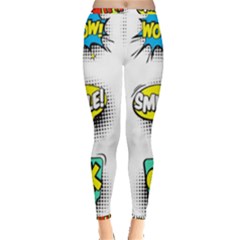 Set Colorful Comic Speech Bubbles Inside Out Leggings