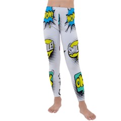 Set Colorful Comic Speech Bubbles Kids  Lightweight Velour Leggings