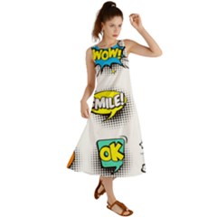 Set Colorful Comic Speech Bubbles Summer Maxi Dress