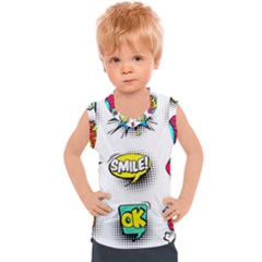 Set Colorful Comic Speech Bubbles Kids  Sport Tank Top