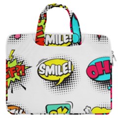 Set Colorful Comic Speech Bubbles MacBook Pro 13  Double Pocket Laptop Bag