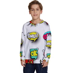 Set Colorful Comic Speech Bubbles Kids  Crewneck Sweatshirt