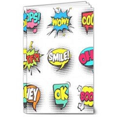 Set Colorful Comic Speech Bubbles 8  X 10  Softcover Notebook by Hannah976