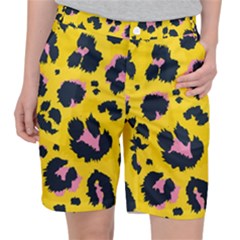 Leopard Print Seamless Pattern Women s Pocket Shorts