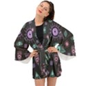 Vintage Seamless Pattern With Tribal Art African Style Drawing Long Sleeve Kimono View1