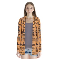 Egyptian Hieroglyphs Ancient Egypt Letters Papyrus Background Vector Old Egyptian Hieroglyph Writing Drape Collar Cardigan