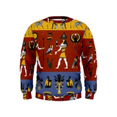 Ancient Egyptian Religion Seamless Pattern Kids  Sweatshirt