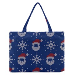Santa Clauses Wallpaper Zipper Medium Tote Bag