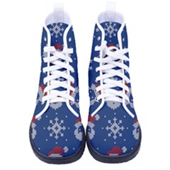 Santa Clauses Wallpaper Kid s High-top Canvas Sneakers by artworkshop