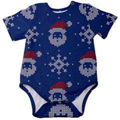 Santa Clauses Wallpaper Baby Short Sleeve Bodysuit by artworkshop