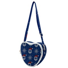 Santa Clauses Wallpaper Heart Shoulder Bag