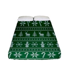 Wallpaper Ugly Sweater Backgrounds Christmas Fitted Sheet (full/ Double Size) by artworkshop