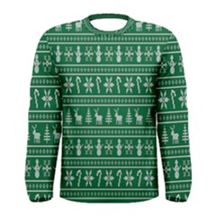 Wallpaper Ugly Sweater Backgrounds Christmas Men s Long Sleeve T-shirt by artworkshop