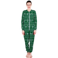 Wallpaper Ugly Sweater Backgrounds Christmas Onepiece Jumpsuit (ladies) by artworkshop