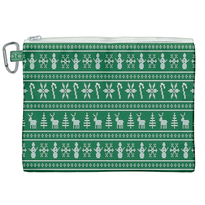 Wallpaper Ugly Sweater Backgrounds Christmas Canvas Cosmetic Bag (XXL)