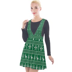 Wallpaper Ugly Sweater Backgrounds Christmas Plunge Pinafore Velour Dress