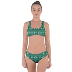 Wallpaper Ugly Sweater Backgrounds Christmas Criss Cross Bikini Set by artworkshop