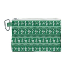 Wallpaper Ugly Sweater Backgrounds Christmas Canvas Cosmetic Bag (medium) by artworkshop