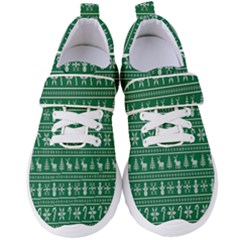Wallpaper Ugly Sweater Backgrounds Christmas Women s Velcro Strap Shoes