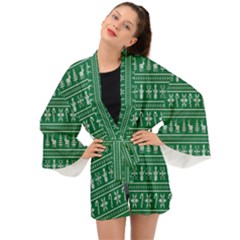 Wallpaper Ugly Sweater Backgrounds Christmas Long Sleeve Kimono by artworkshop
