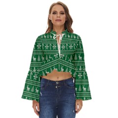 Wallpaper Ugly Sweater Backgrounds Christmas Boho Long Bell Sleeve Top