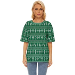 Wallpaper Ugly Sweater Backgrounds Christmas Oversized Basic T-shirt by artworkshop