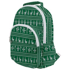 Wallpaper Ugly Sweater Backgrounds Christmas Rounded Multi Pocket Backpack