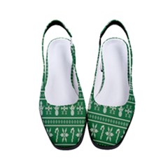 Wallpaper Ugly Sweater Backgrounds Christmas Women s Classic Slingback Heels by artworkshop