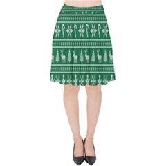 Wallpaper Ugly Sweater Backgrounds Christmas Velvet High Waist Skirt by artworkshop