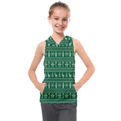 Wallpaper Ugly Sweater Backgrounds Christmas Kids  Sleeveless Hoodie by artworkshop