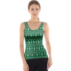 Wallpaper Ugly Sweater Backgrounds Christmas Women s Basic Tank Top by artworkshop