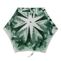 Tree Watercolor Painting Pine Forest Mini Folding Umbrellas