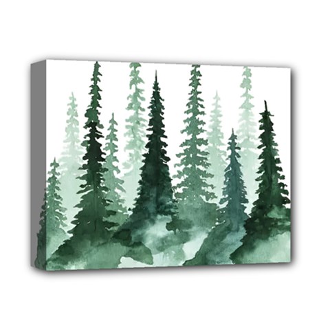 Tree Watercolor Painting Pine Forest Deluxe Canvas 14  x 11  (Stretched)