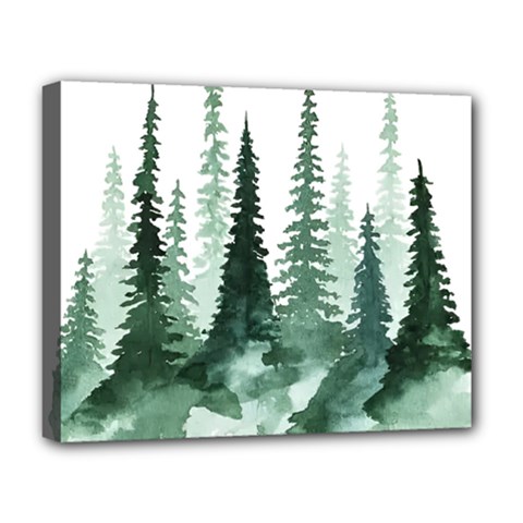 Tree Watercolor Painting Pine Forest Deluxe Canvas 20  x 16  (Stretched)